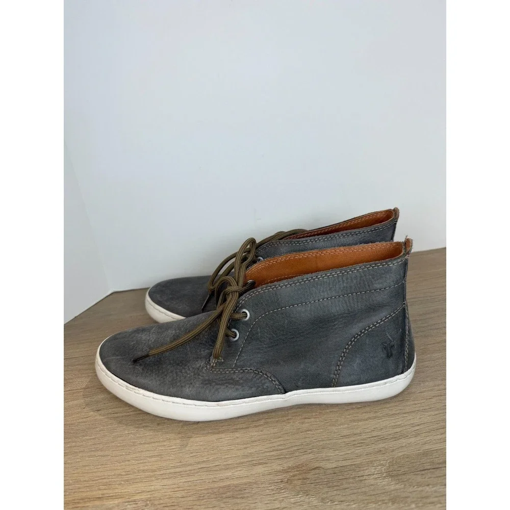 Frye Greene Chukka Men Size 9 Gray Leather Lace Up Sneakers